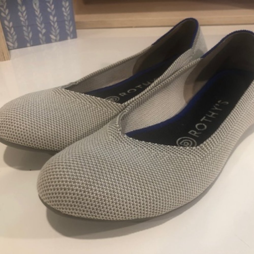 Rothy's Flats - Flax (Light Grey) - Size 6.5 - EUC